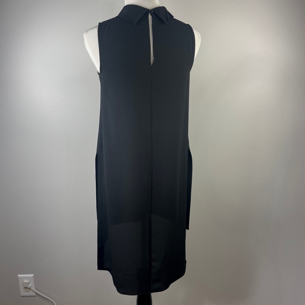 Vince Camuto Black Sleeveless Mock Neck High Low Shift Dress Womens XS - Picture 3 of 11